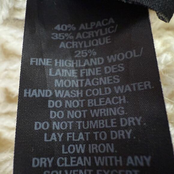 Smythe x Augden Sweater Size XS Long Oversized Open Knit Crochet Alpaca Wool - Picture 13 of 14